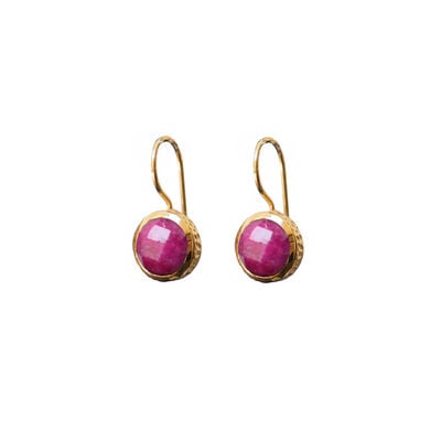 Faceted pink sillimanite hook earrings by Mirabelle